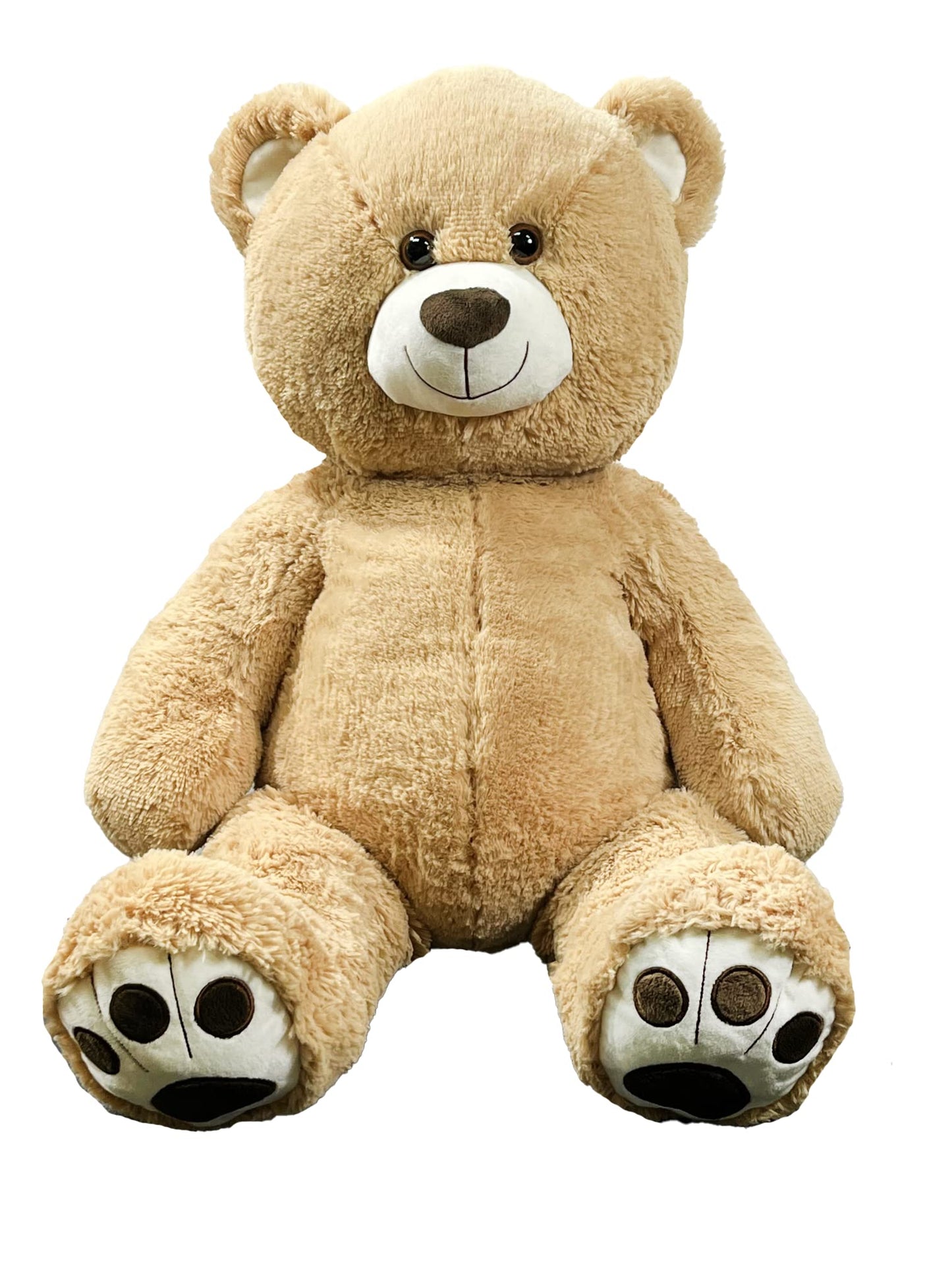 Anico 36" Tall (3 Feet) Giant Plush Teddy Bear with Embroidered Paws and Smiling Face