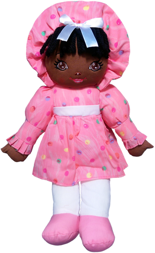 Anico Well Made Play Doll for Children Sweetie Mine, African American, 15" Tall, Pink