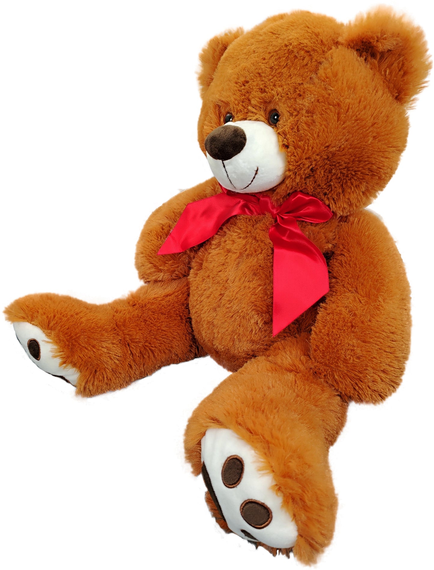 20" Stuffed Brown Bear with Red Ribbon