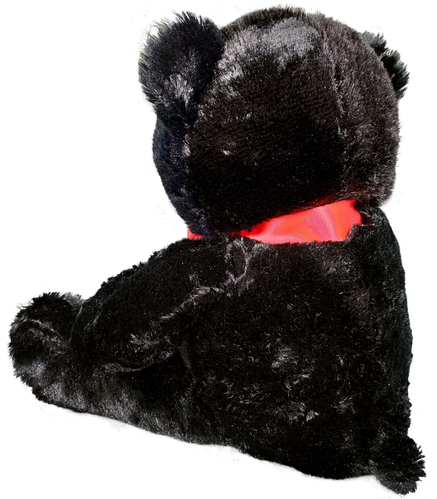 20" Stuffed Black Bear with Red Ribbon