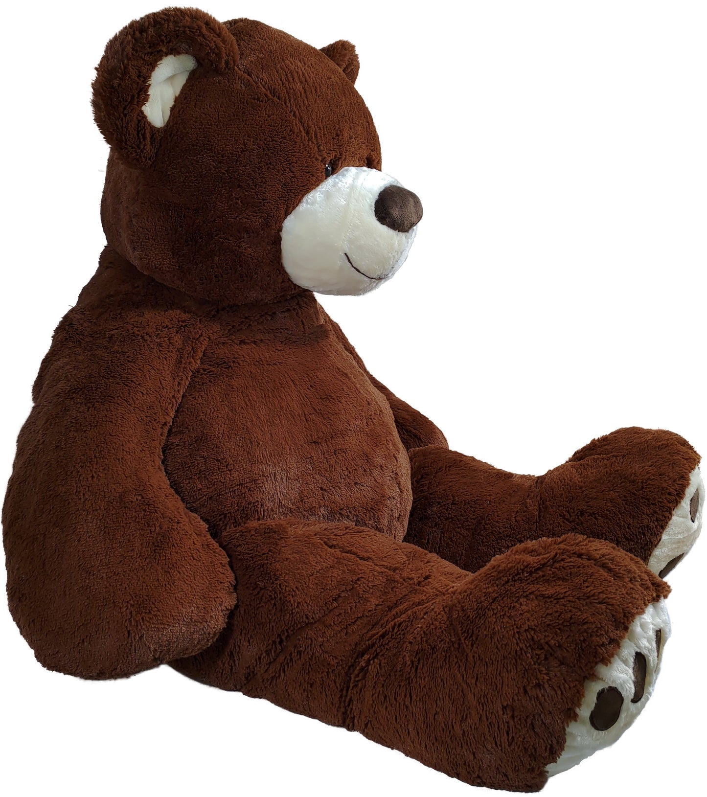 Anico 59" Tall (5 Feet) Giant Plush Dark Brown Teddy Bear with Embroidered Paws and Smiling Face, Fits in 2XL Shirt!