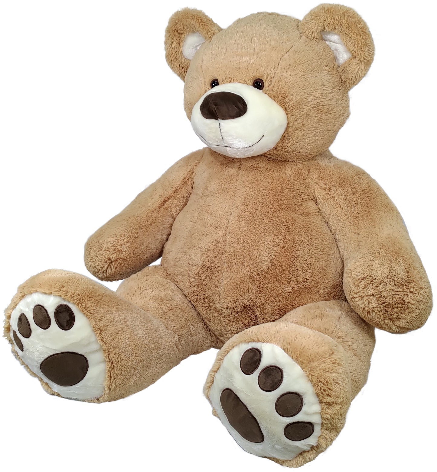 Anico 59" Tall (5 Feet) Giant Plush Light Brown Teddy Bear with Embroidered Paws and Smiling Face, Fits in 2XL Shirt!