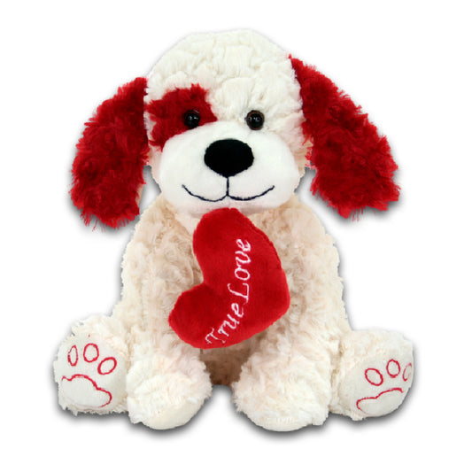 11" Valentines White Dog