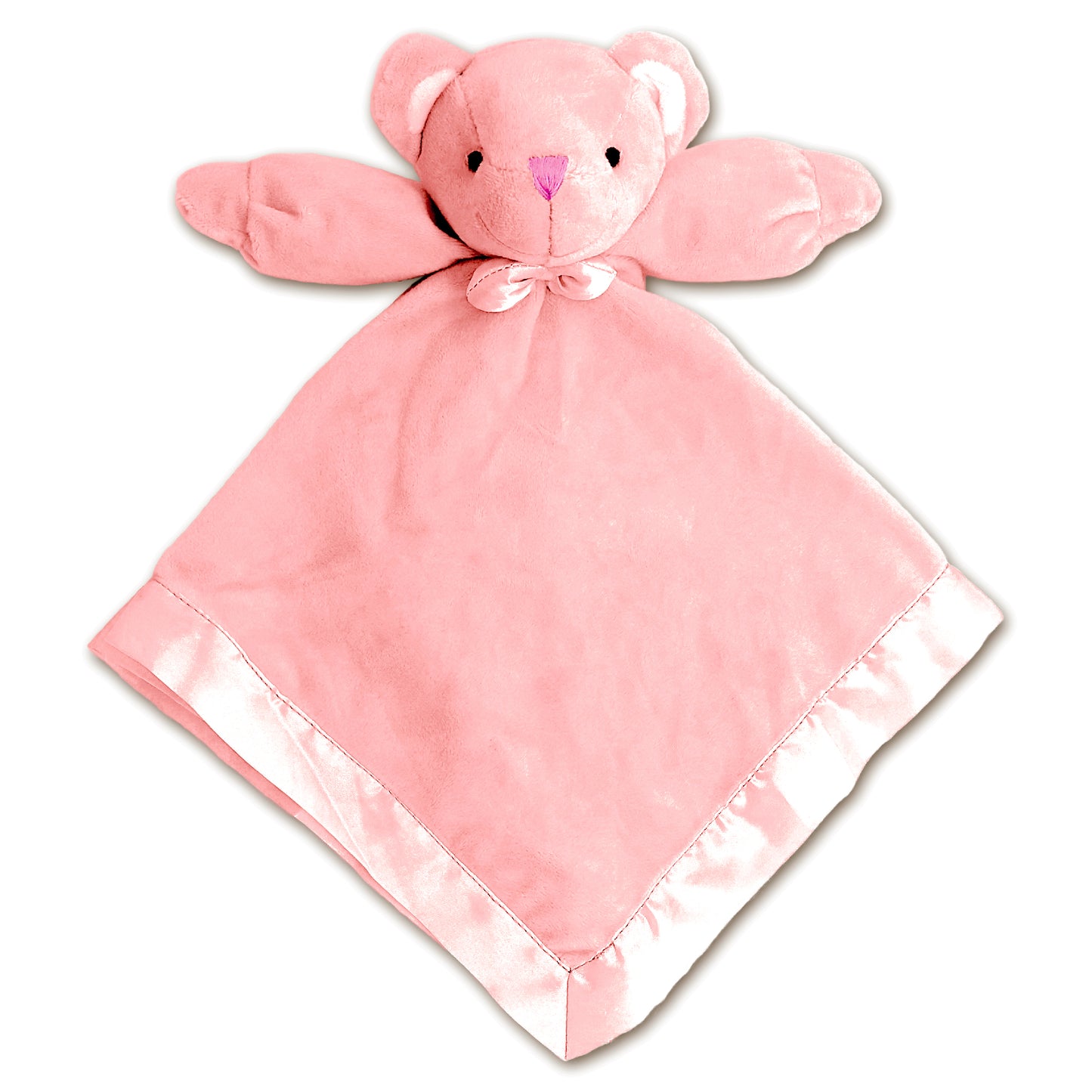 Plush Pink Bear Baby Blanket