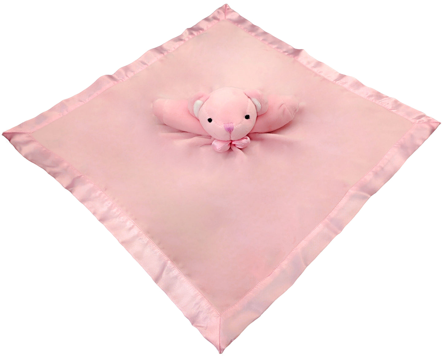 Plush Pink Bear Baby Blanket