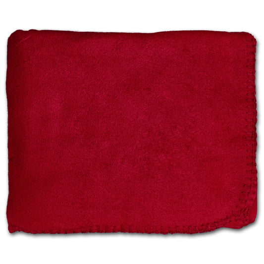 Anico Cozy Polar Fleece Blanket, 50" x 60", Red Throw Blanket